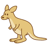 カンガルーのフリーイラスト Clip art of kangaroo