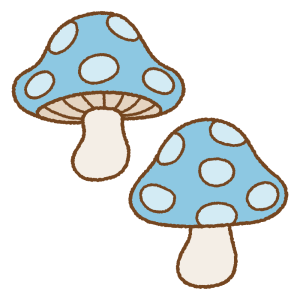 水玉キノコのフリーイラスト Clip art of mushroom-polka-dots