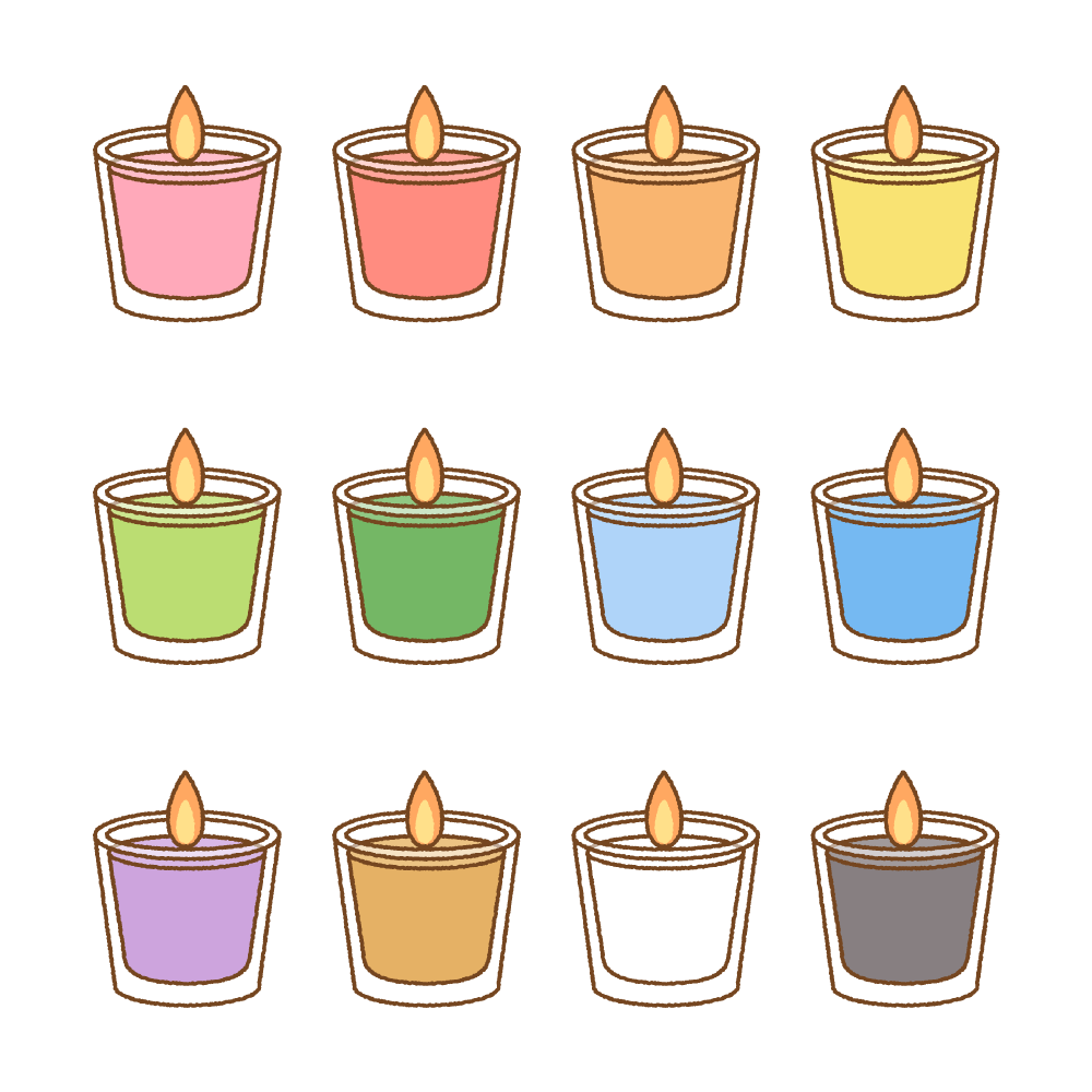 アロマキャンドルのフリーイラスト Clip art of aroma-candle