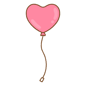 ハートの風船のフリーイラスト Clip art of heart balloon