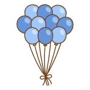 風船の束のフリーイラスト Clip art of balloons-bunch