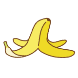 バナナの皮のフリーイラスト Clip art of banana-peel
