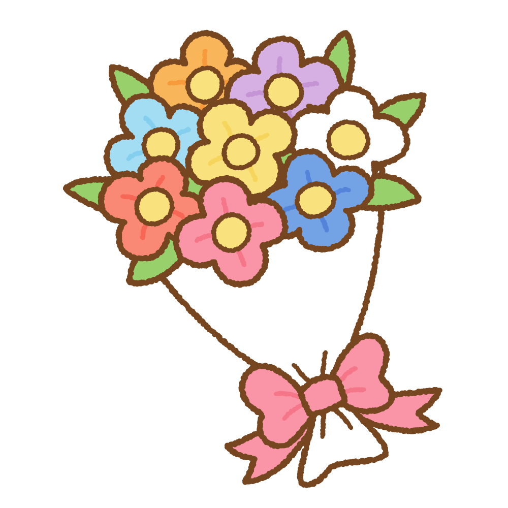 花束のフリーイラスト Clip art of bouquet