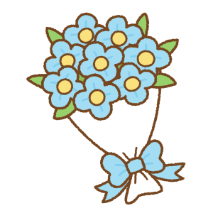 花束のフリーイラスト Clip art of light-blue bouquet