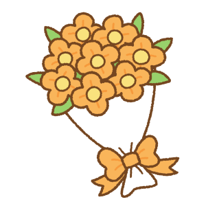 花束のフリーイラスト Clip art of orange bouquet