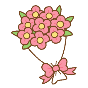 花束のフリーイラスト Clip art of pink bouquet