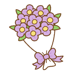 花束のフリーイラスト Clip art of purple bouquet