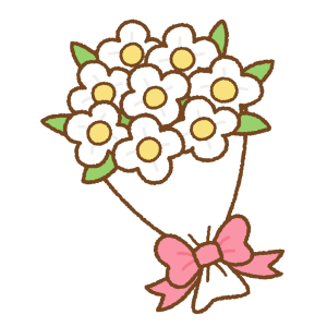 花束のフリーイラスト Clip art of white bouquet