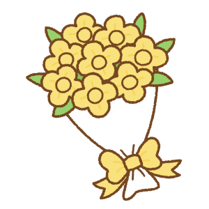 花束のフリーイラスト Clip art of yellow bouquet