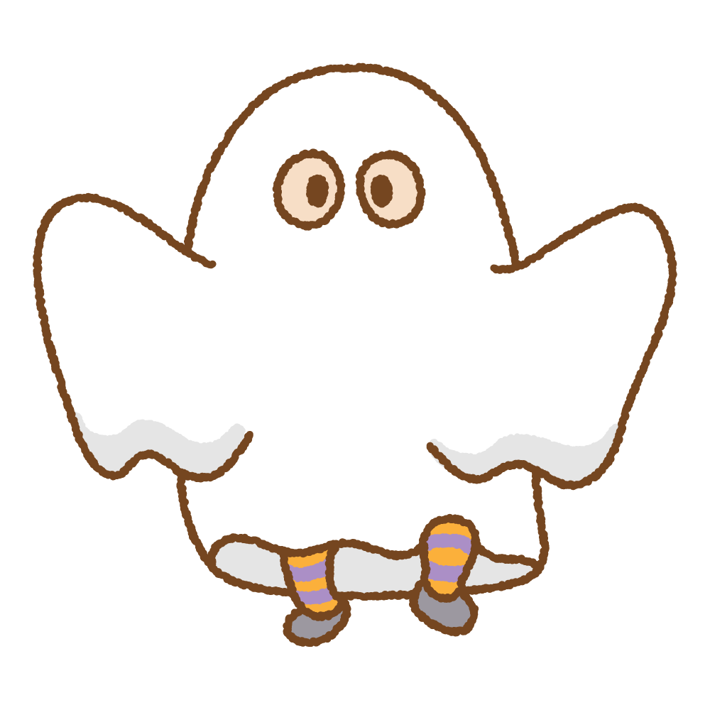 シーツおばけのフリーイラスト Clip art of ghost-costume