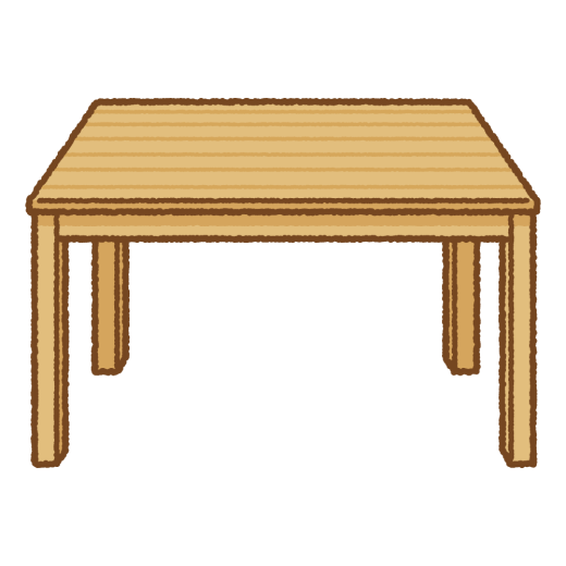 木のテーブルのイラスト