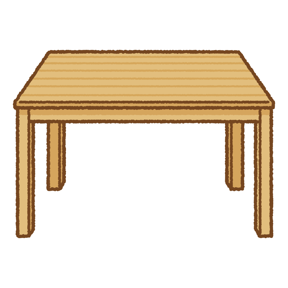 木のテーブルのフリーイラスト Clip art of wood-table