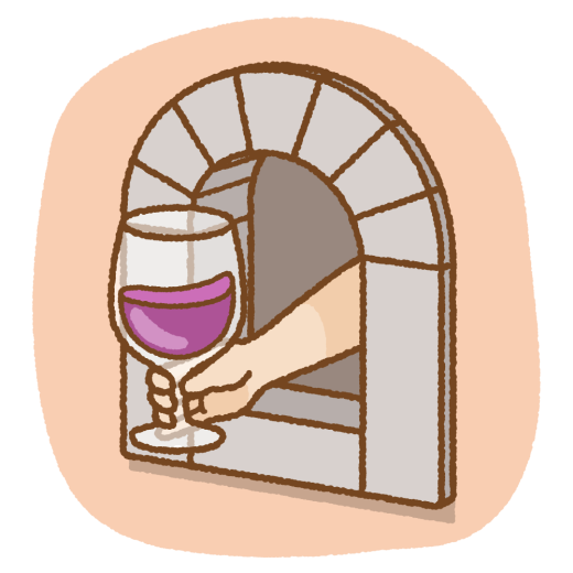ワインの窓のイラスト