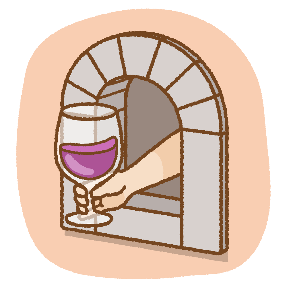 ワインの窓のフリーイラスト Clip art of wine-windows