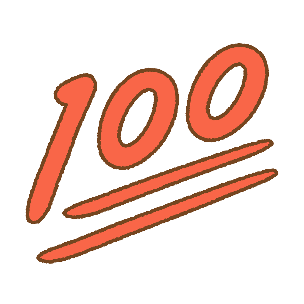 100点のフリーイラスト Clip art of 100-ten