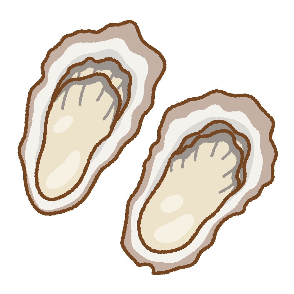 牡蠣のフリーイラスト Clip art of oyster