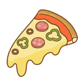 ピザ1切れのフリーイラスト Clip art of pizza