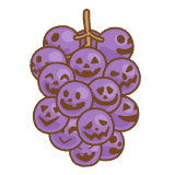 ハロウィングレープのフリーイラスト Clip art of halloween-grape