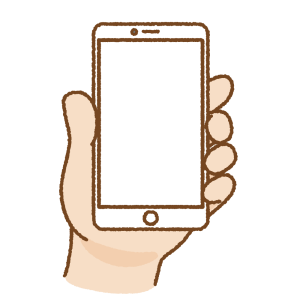 手に持ったスマートフォンのフリーイラスト Clip art of smartphone hand