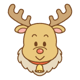 クリスマスのトナカイの顔のフリーイラスト Clip art of xmas reindeer-face