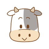 ウシの顔のフリーイラスト Clip art of cow face
