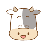 ウシの笑顔のフリーイラスト Clip art of cow face smile
