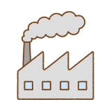 汚れた煙を出す工場のフリーイラスト Clip art of dirty smoke factory
