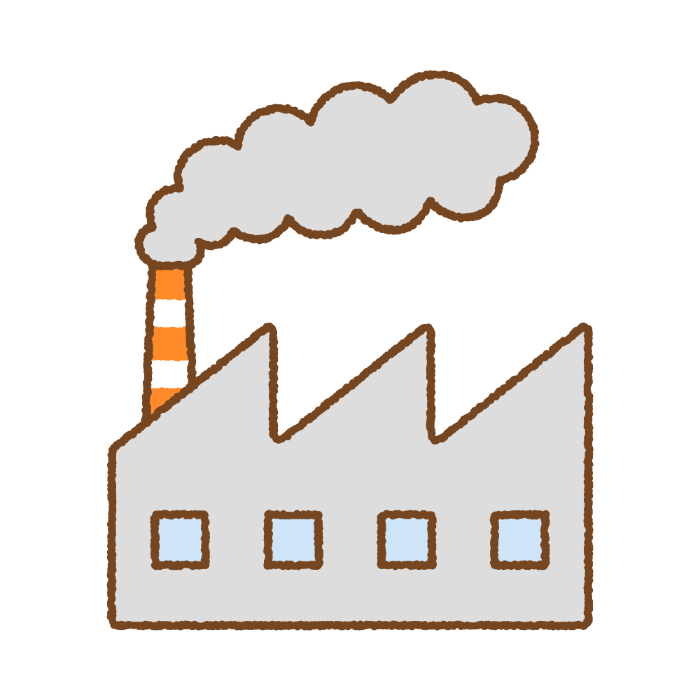 汚れた煙を出す工場のイラスト 商用okの無料イラスト素材サイト ツカッテ