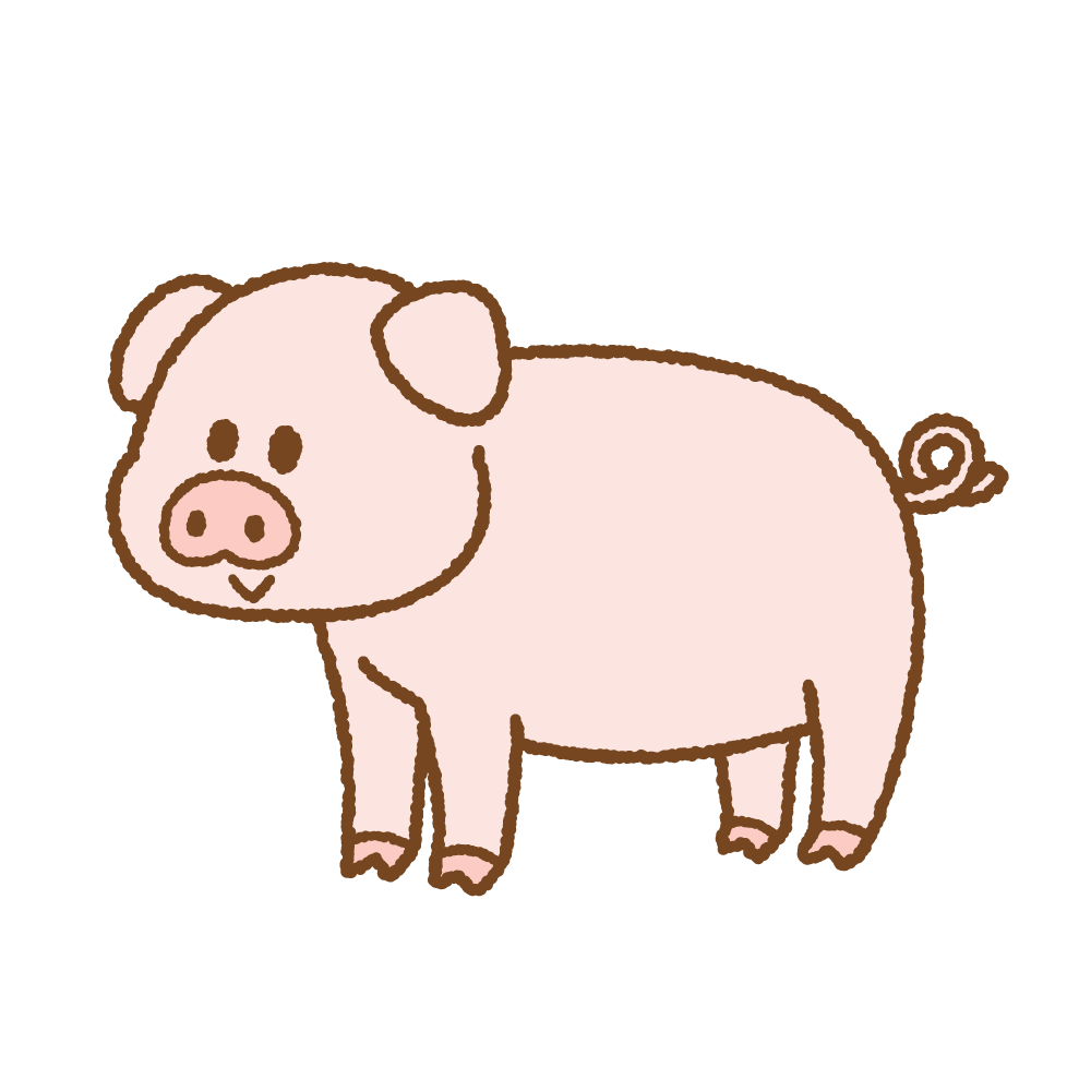 ブタのフリーイラスト Clip art of pig
