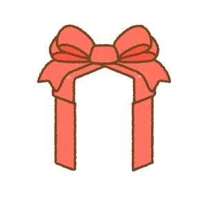 プレゼントボックスのリボンのフリーイラスト Clip art of presentbox-ribbon