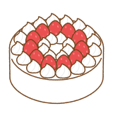 イチゴのショートケーキのフリーイラスト Clip art of strawberry shortcake
