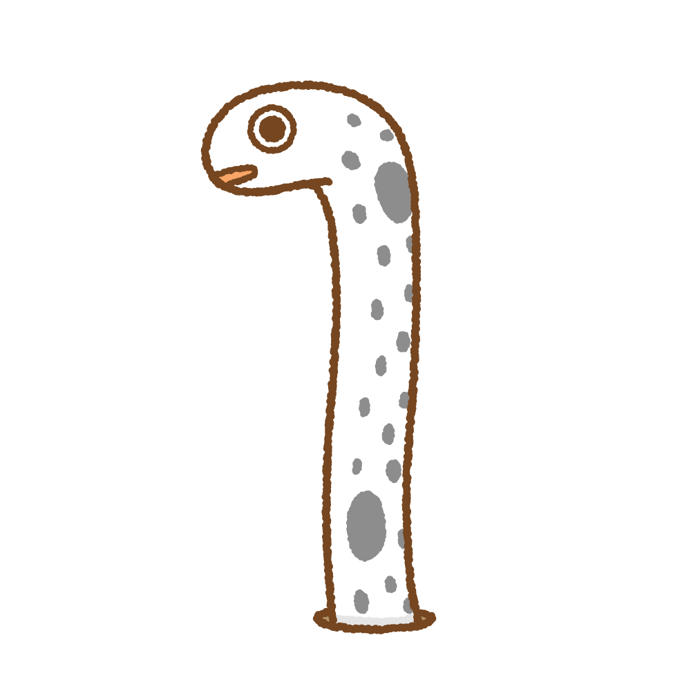 チンアナゴのフリーイラスト Clip art of spotted garden eel