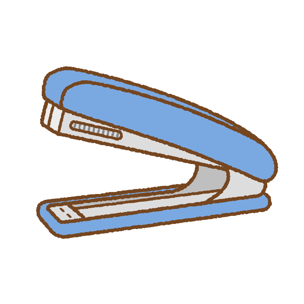ホッチキスのフリーイラスト Clip art og stapler