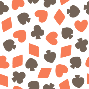 トランプ柄のパターン素材のフリーイラスト Clip art of trump pattern