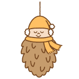 ミノムシのキャラクターのフリーイラスト Clip art of bagworm character