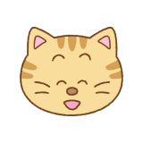 笑うネコの顔のフリーイラスト Clip art of cat angry face
