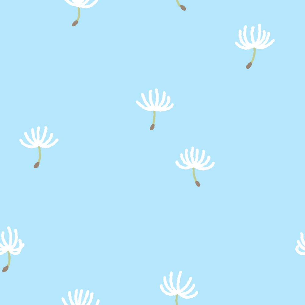 タンポポの綿毛柄のパターン素材のフリーイラスト Clip art of dandelion-puff pattern