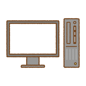 デスクトップパソコンのフリーイラスト Clip art of desktop-pc