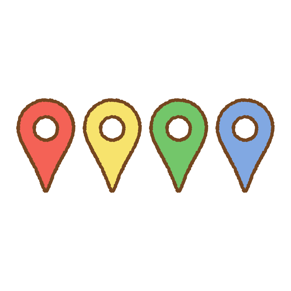 地図のピンのマークのフリーイラスト Clip art of map-pin