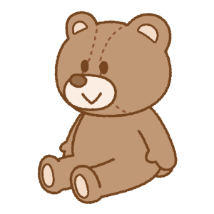 クマのぬいぐるみのフリーイラスト Clip art of stuffed-bear