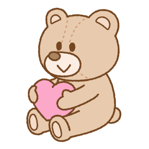 クマのぬいぐるみのフリーイラスト Clip art of stuffed-bear