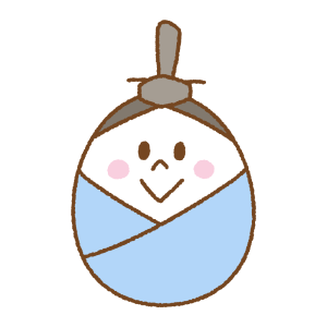 タマゴ型の雛人形のフリーイラスト Clip art of egg hinaningyou