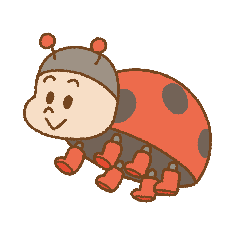 テントウムシのフリーイラスト Clip art of ladybugs-character