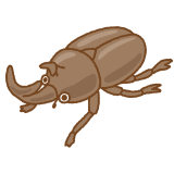 カブトムシのフリーイラスト Clip art of male beetle