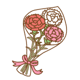 カーネーションの花束のフリーイラスト Clip art of carnation bouquet