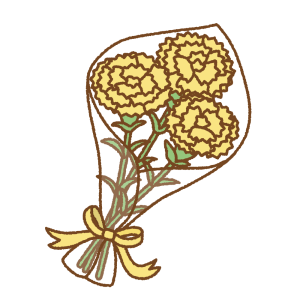 カーネーションの花束のフリーイラスト Clip art of carnation bouquet