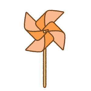 かざぐるまのフリーイラスト Clip art of pinwheel