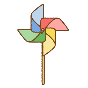 かざぐるまのフリーイラスト Clip art of pinwheel