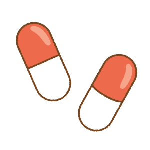 カプセル薬のフリーイラスト Clip art of capsule-medicine