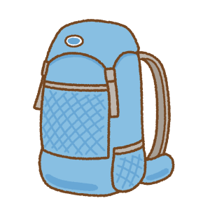 登山用バックパックのフリーイラスト Clip art of mountaineering-backpack